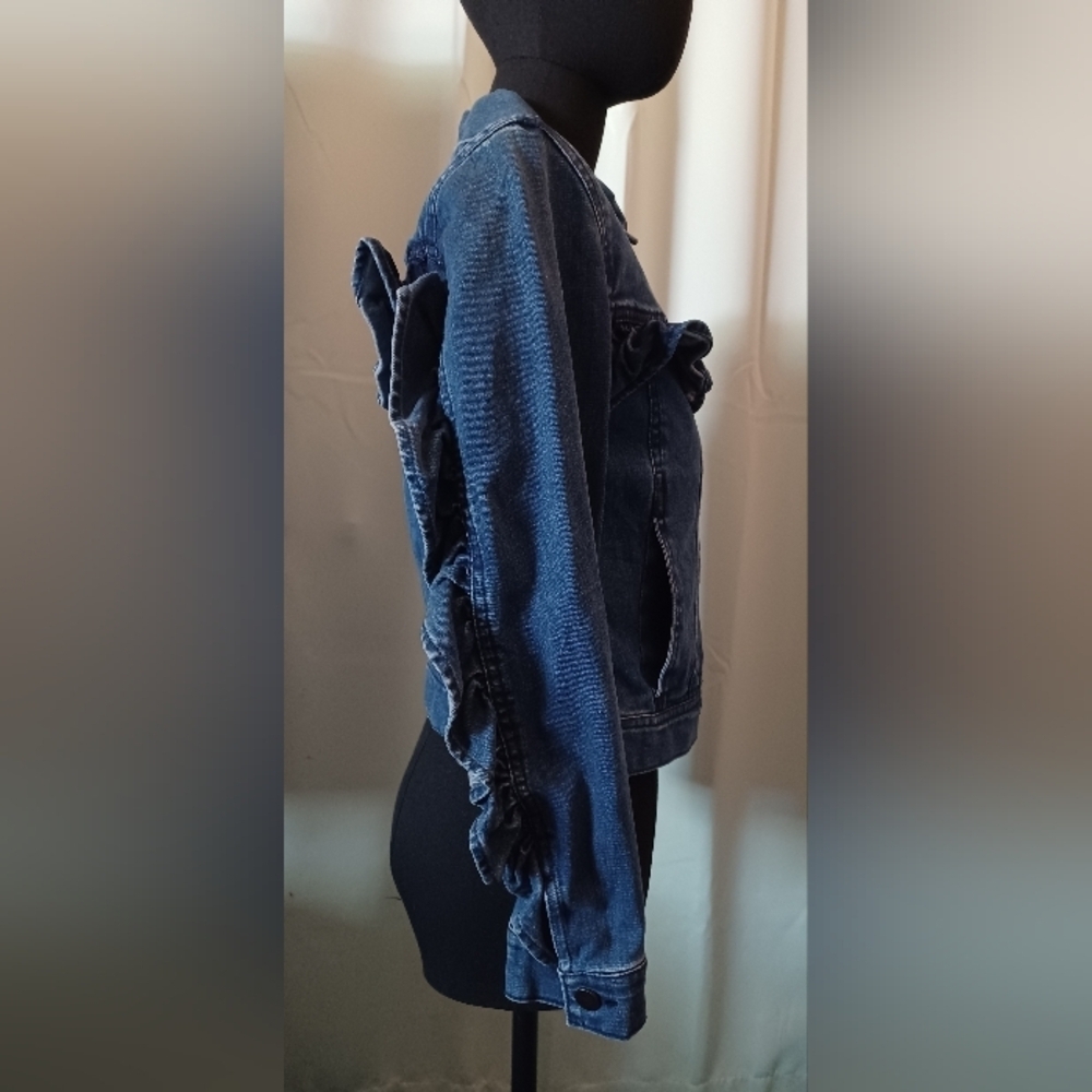 H&M Divided Denim Jean Jacket with Ruffle Detail - Picture 5 of 11